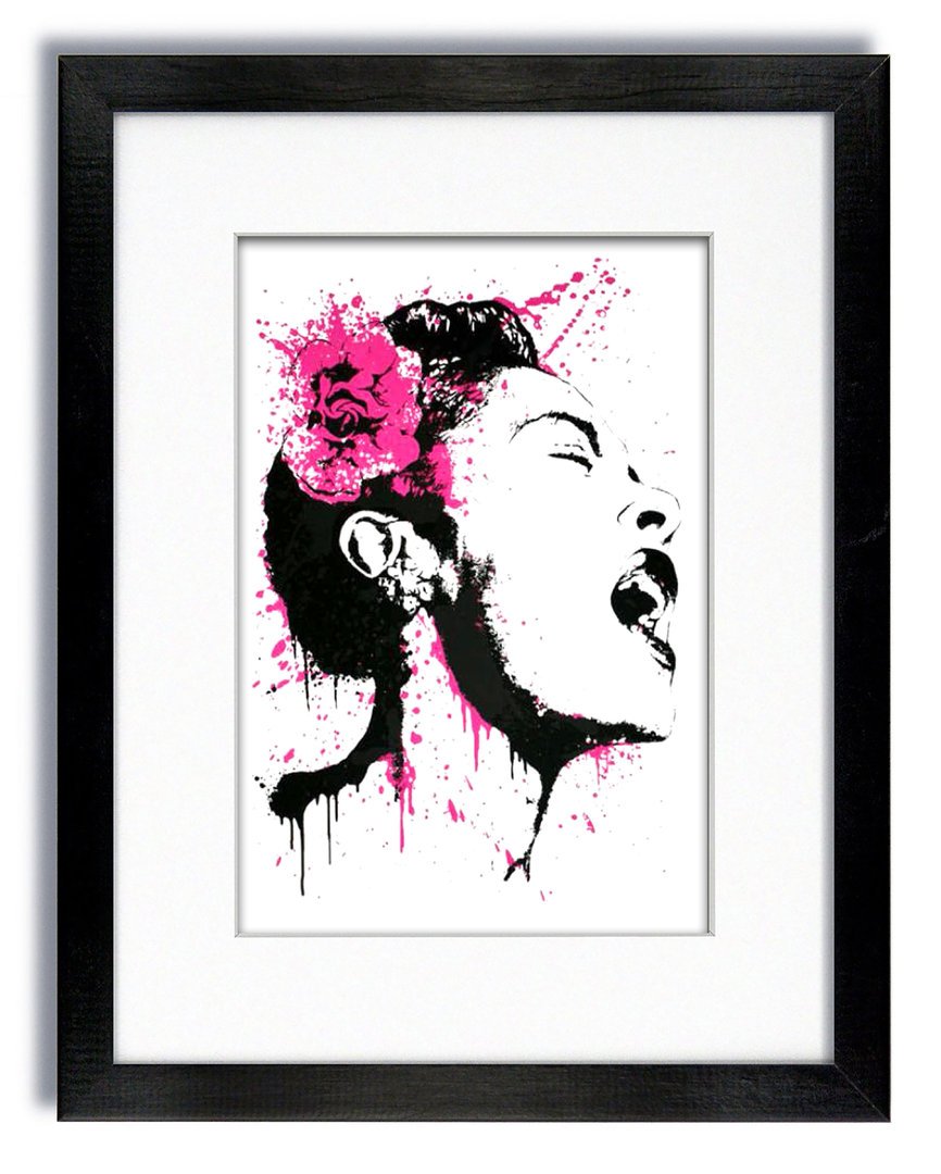 Laminated Posters Banksy - Billie Holiday Jazz Singer Vertical Mounted & Framed Printó.Measures 18 x 14 Inches