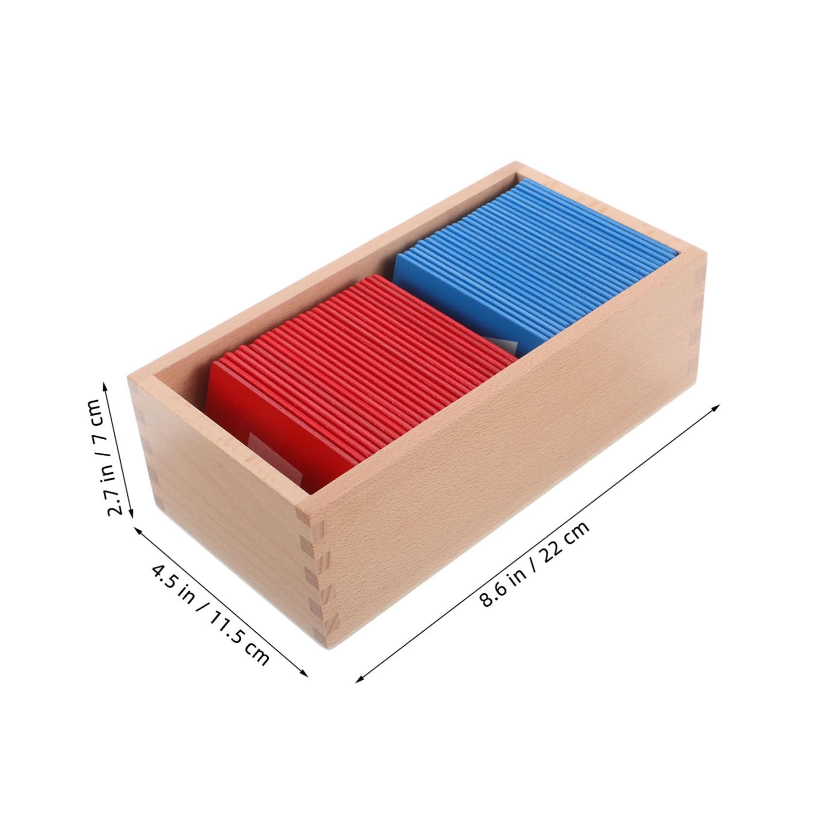 Tavola Alfabetica Montessori Lettere Rosse e Blu in Legno