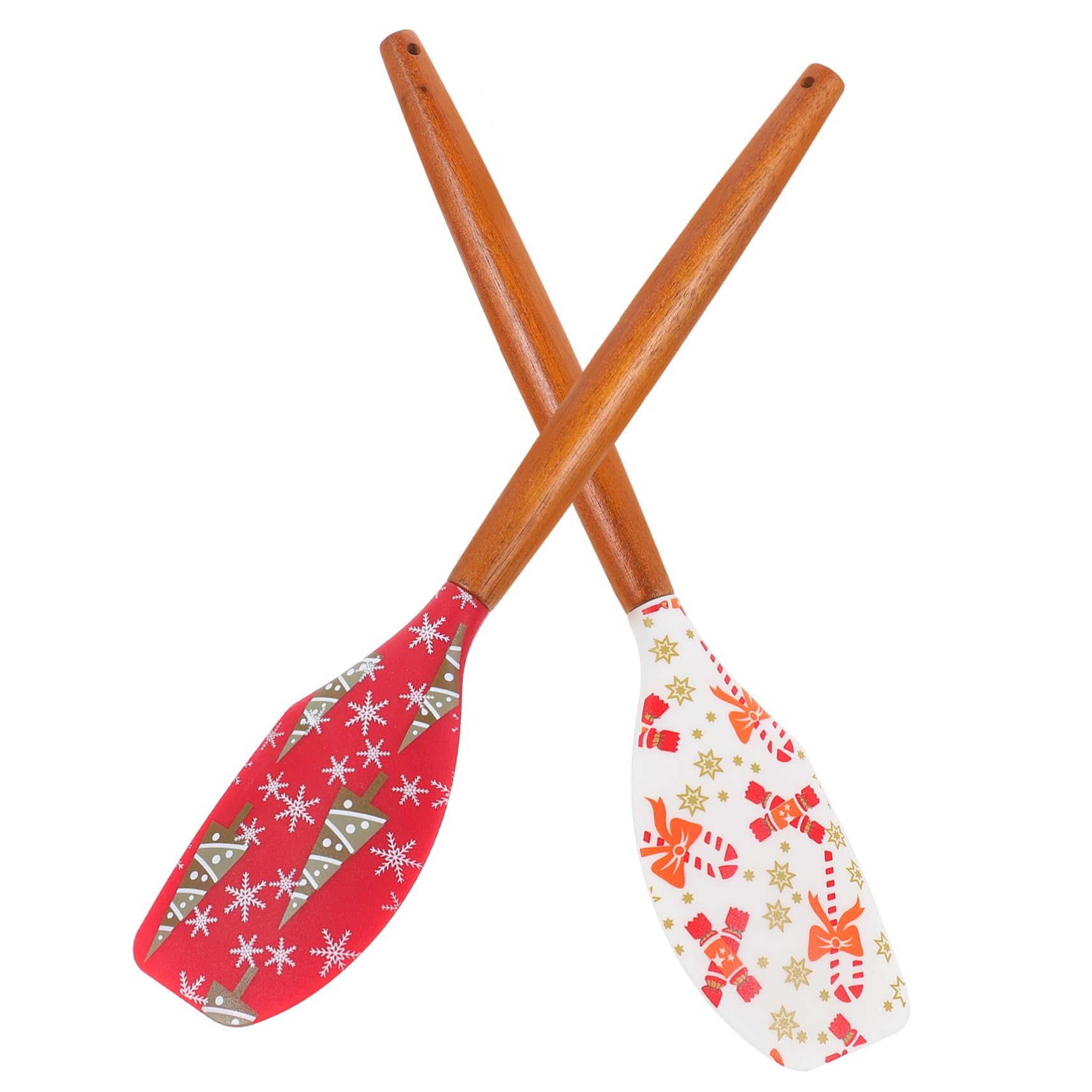 MAGICLULU 4 Set Spatola Natalizia in Silicone Spatola Per Frittelle Stampino Per Biscotti Fritto Kitchen Gadgets Strenna Natalizia Utensili Da Cucina Da Forno in Silicone 2 Pezzi * 4