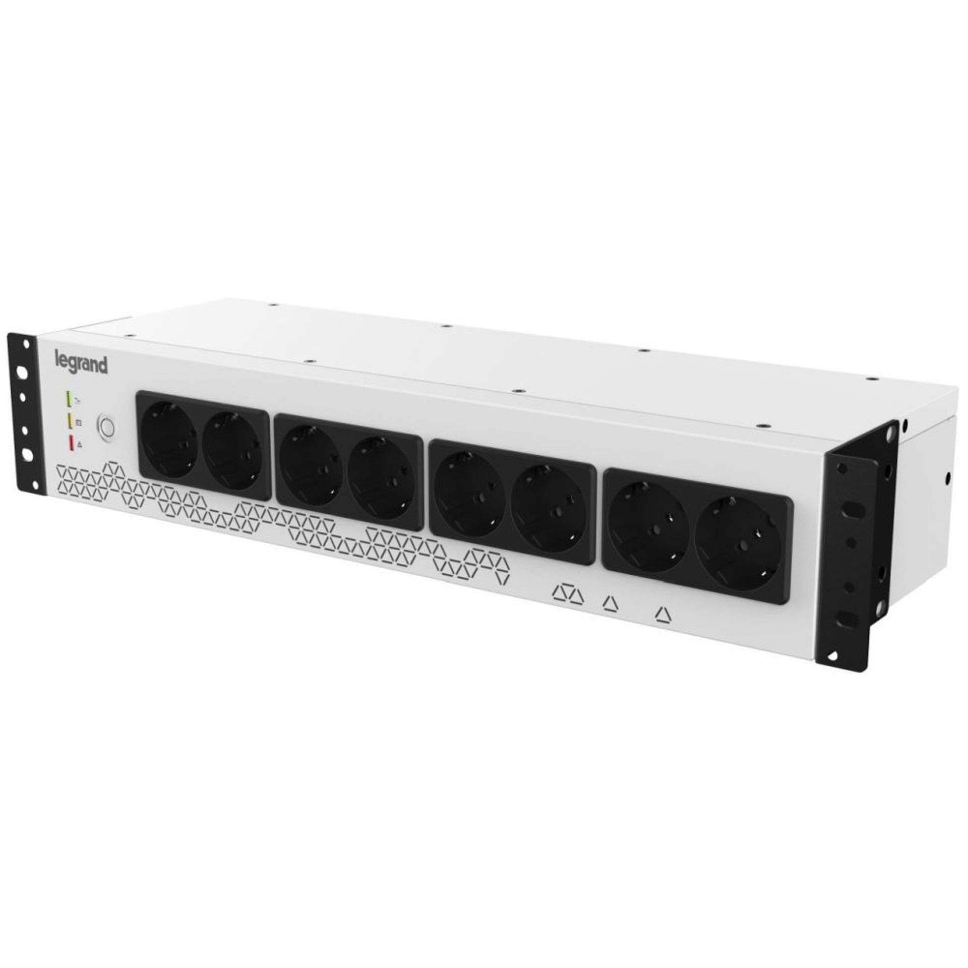 Legrand Rack PDU 19" avec système d'alimentation intégré 800 VA - 480 W, 1 phase, 230 V, 8 prises Schuko rack 19" ou armoire de distribution d'alimentation, temps de pont jusqu'à 15 minutes. 310332