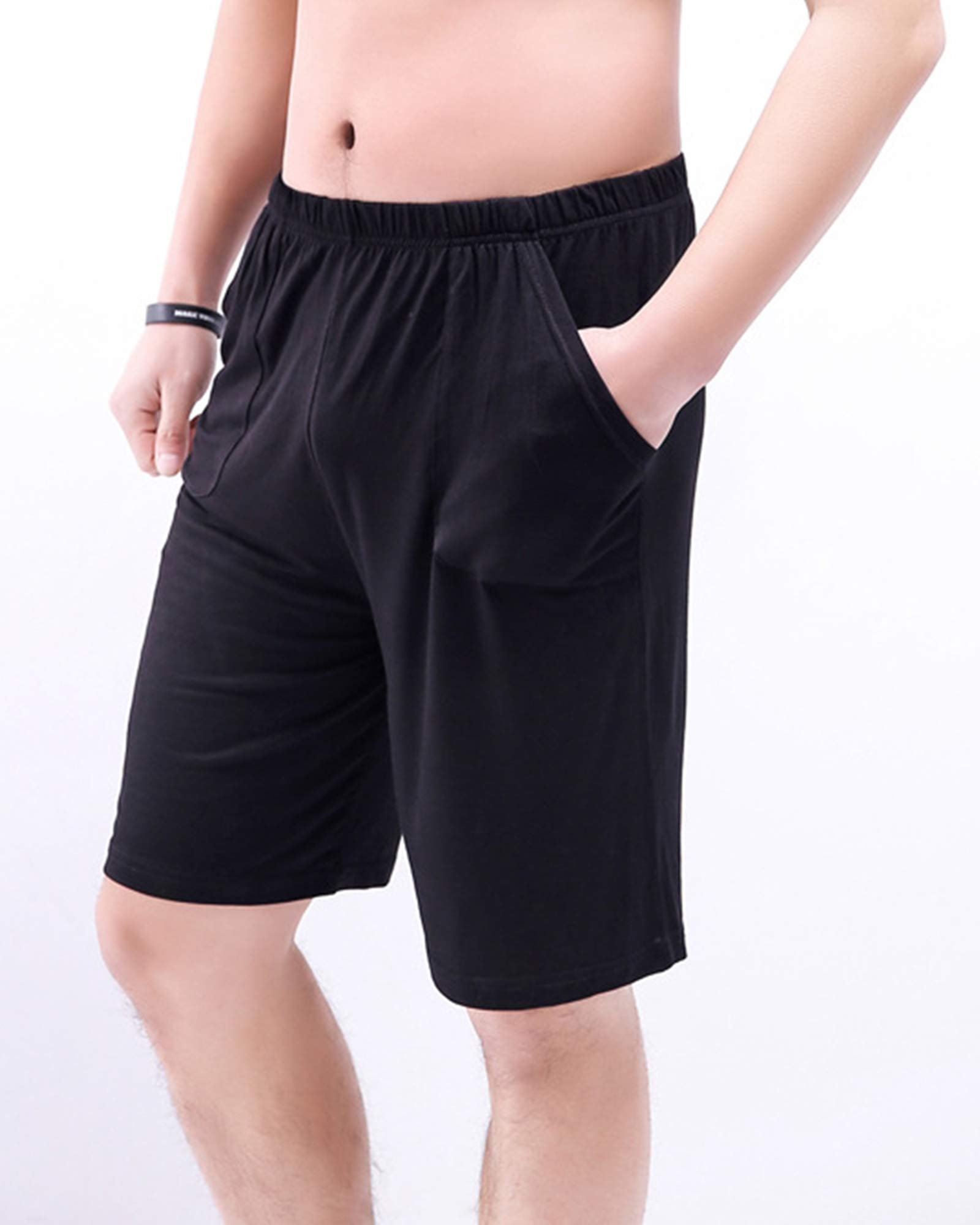 Homme Bas de Pyjama Shorts Oversize Extensible Sommeil Vêtement De Nuit Pyjama Short Sport Séchage Rapide en Modal - Léger Respirant
