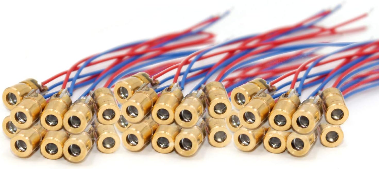 10Pcs Mini 650nm 5mW 5V Laser Diode, 6mm for Arduino DIY Projects