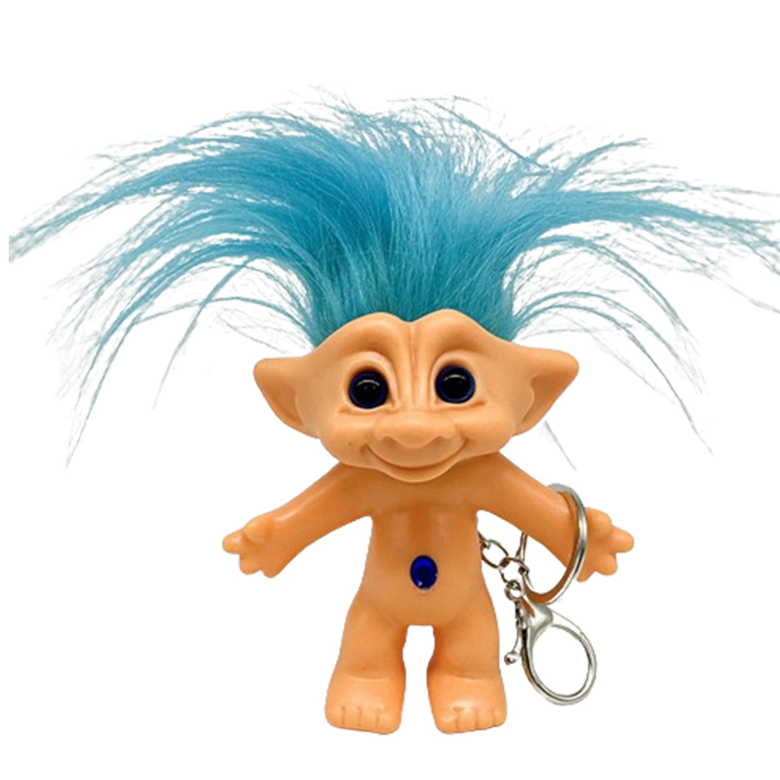 Troll Doll Keychain, Luck Troll Dolls, Vintage Troll Dolls Chromatic Adorable Troll, Vintage Troll Dolls Adorable Anti-Lost Key Ring 10cm for Women Girls, Good Luck Troll Dolls Key Holder