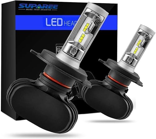 Amazon H4 Led ヘッドライト Hi Lo S1 Led ヘッドライト 車検対応 韓国cspソールチップ 12v専用 6500k ファンレス 無音 4000lmx2 25wx2 防水 高輝度 高寿命 取り付け簡単 2本1セット 一年保証付き Ledバルブ 車 バイク