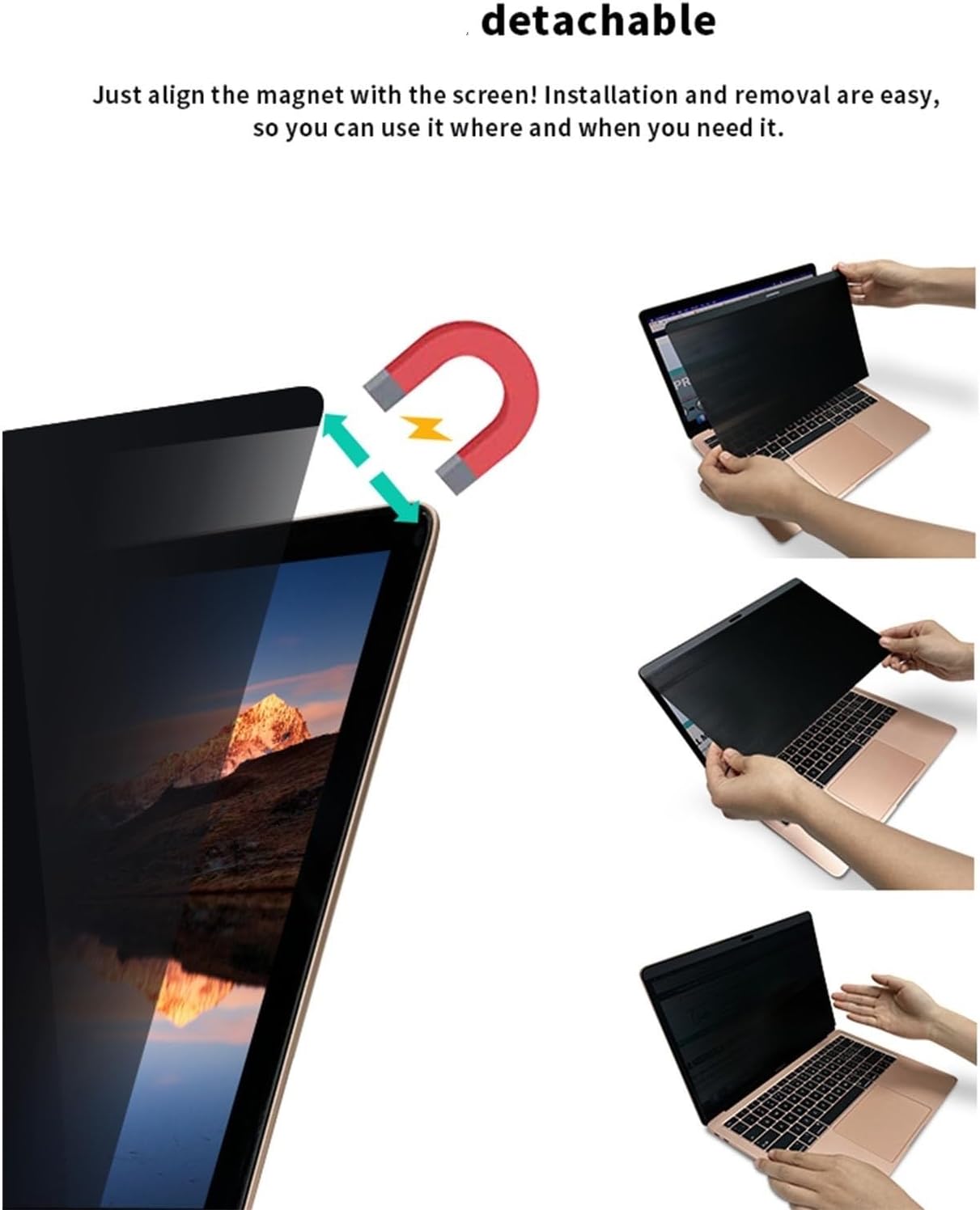 Protector Screen Filter, 0.4mm Anti-Glare Privacy Screen for 13.3-16 Inch, No Glue (15.4in/344x224mm)