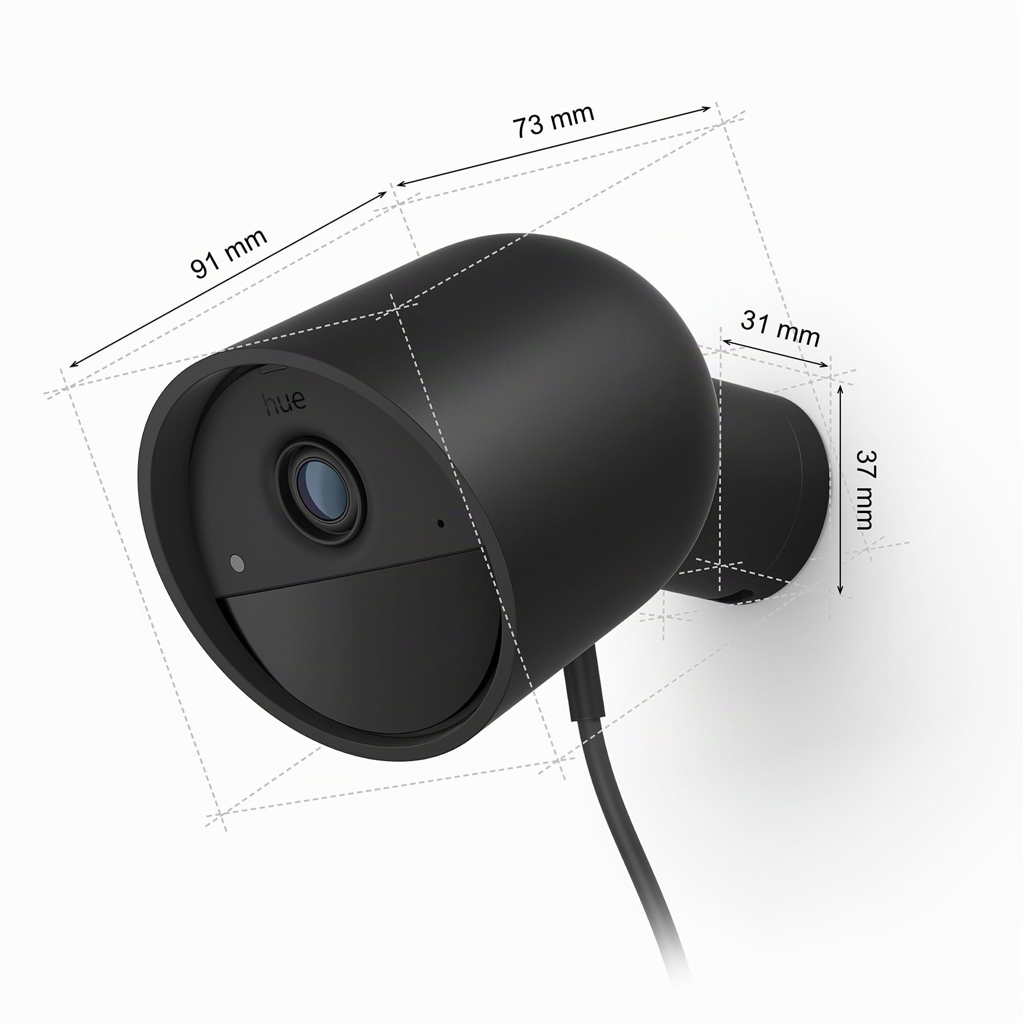 Philips Hue Secure, Telecamera di sicurezza con cavo, Nero
