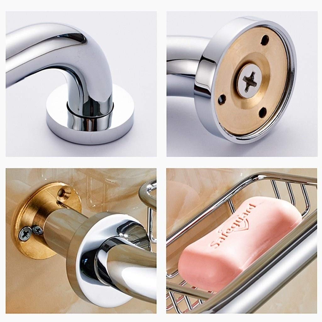 Barras de Agarre Manija Soporte de Seguridad Pasamanos, Barras de Apoyo para Seguridad en el baño Pasamanos de Acero Inoxidable para Personas Mayores discapacitadas con jabonera de Alambre, pasamanos