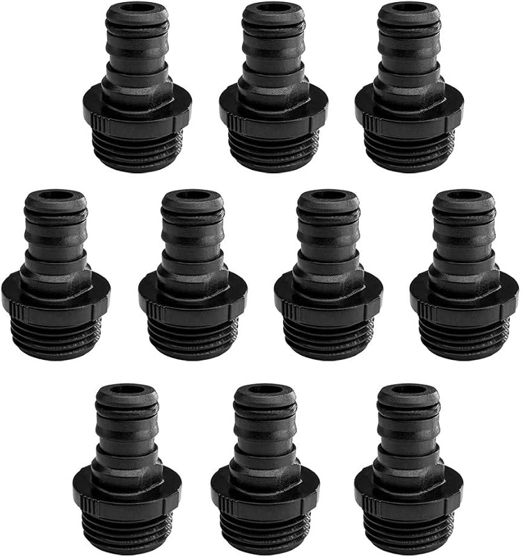 10 Pack Plastic Garden Hose Quick Connect Fittings Male | Hose Quick Connector Adapters 3/4 Inch GHT Male Nipples Quick Release Kit for Water Hose Coupling