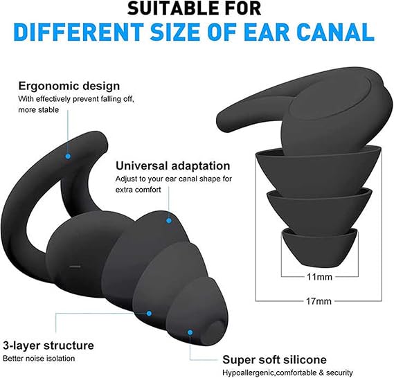 32dB High Fidelity Noise Cancelling Loop Ear Plugs for Sleep & Travel