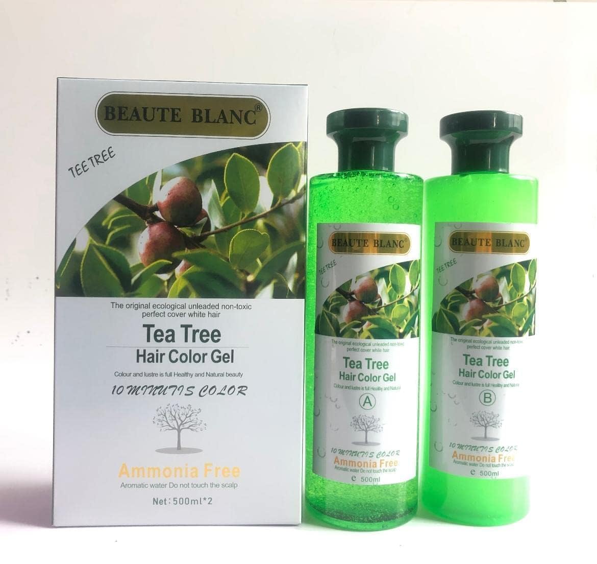 BEAUTE BLANC Tea Tree Hair Dye Color Gel for Men & Women, Long Lasting Color Dye for Black Hair - 1000ml (Black)-picture-29