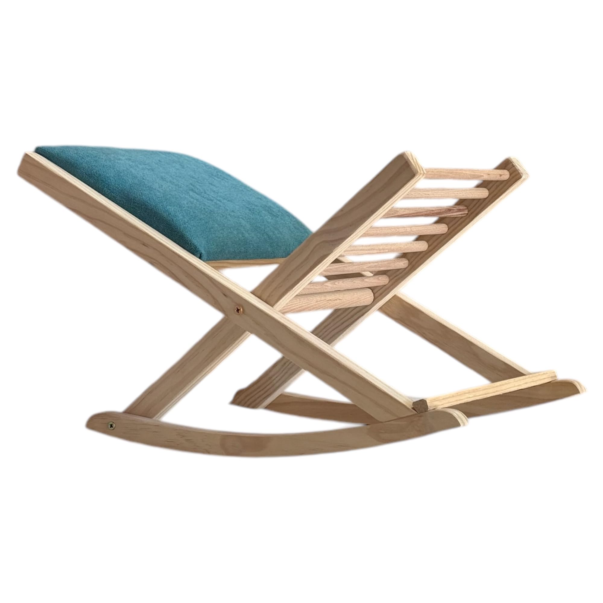 Reposapies Plegable Natural Turquesa