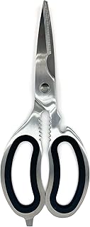 Starfrit Gourmet Steel - Kitchen Shears/Scissors - Stainless Steel - Soft Grip - Built-in Bottle Opener, Tab Lifter, Nutcr...