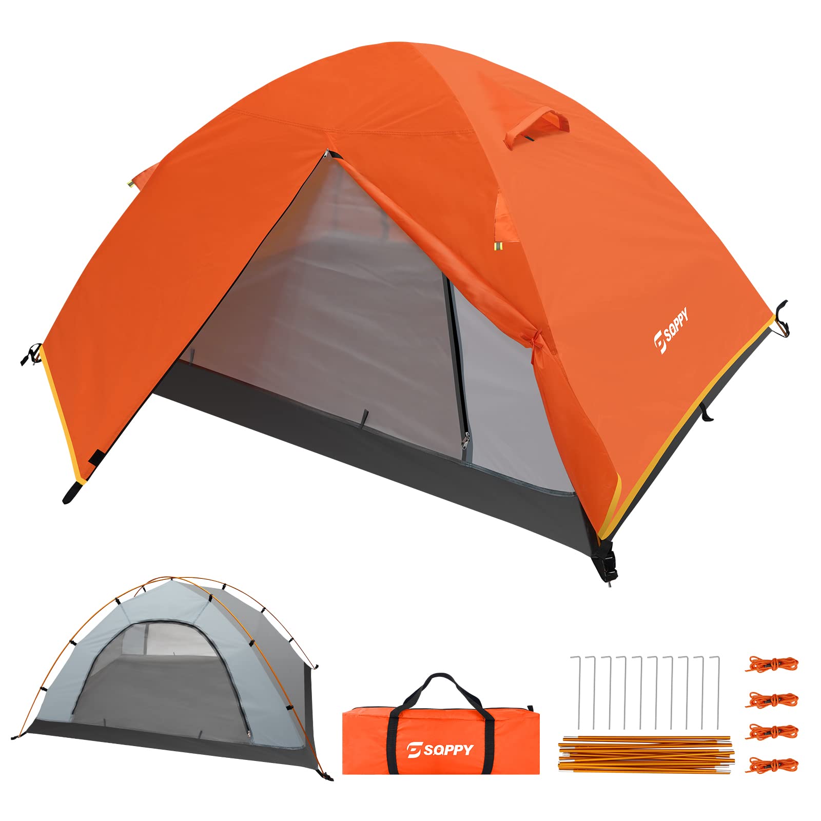 LAMA 2 Person Lightweight Backpacking Tent, Waterproof Camping Tent, 4 Seasons Windproof Hiking Tent, Two Doors/Easy Setup/Double Layer/Outdoor Tents for Hunting Hiking Mountaineering