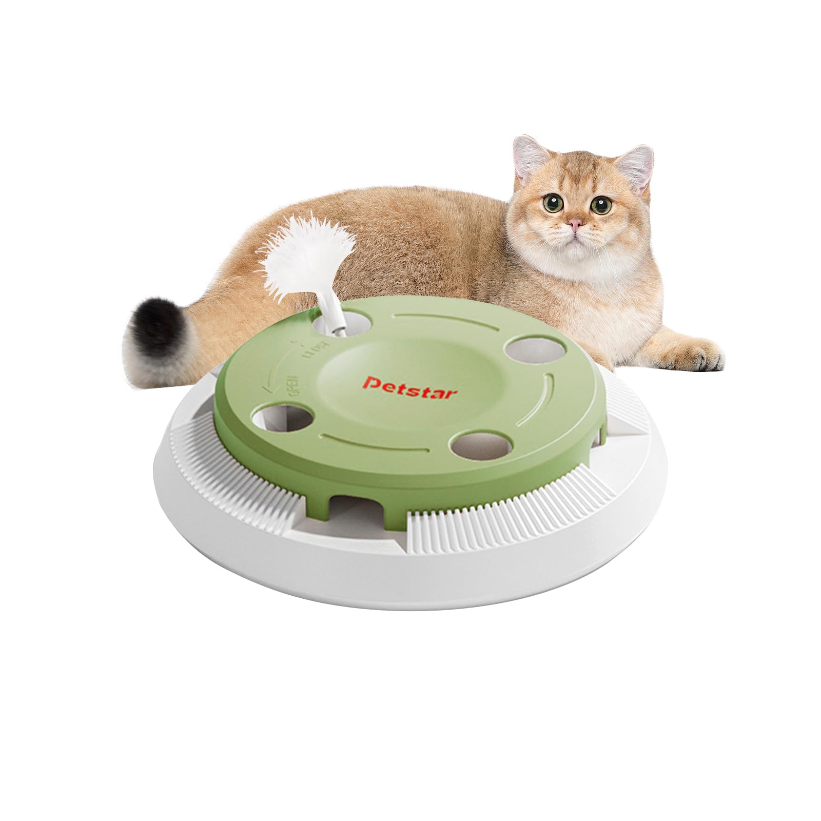 Galatée Interaktives Katzenspielzeug, Automatisches Katzenspielzeug, Intelligentes Katzenfederspielzeug, Katzen-Teaser, Robustes ABS-Material, Automatisches Katzenspielzeug Für Hauskatzen(Grün)