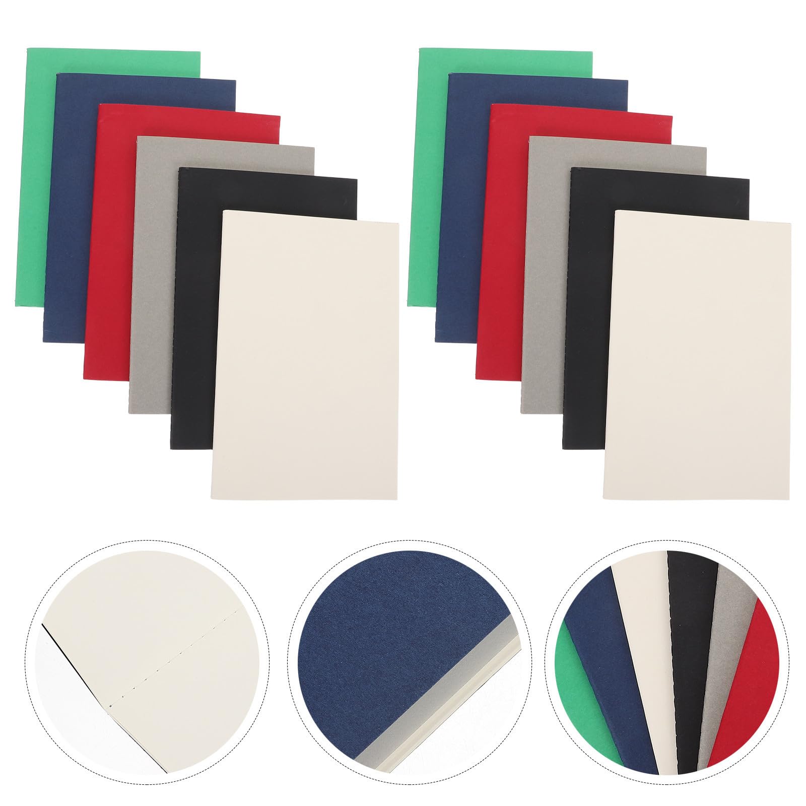 WRITWAA 12 Piezas Cuaderno de Bocetos Kraft para Estudiantes, 60 Páginas