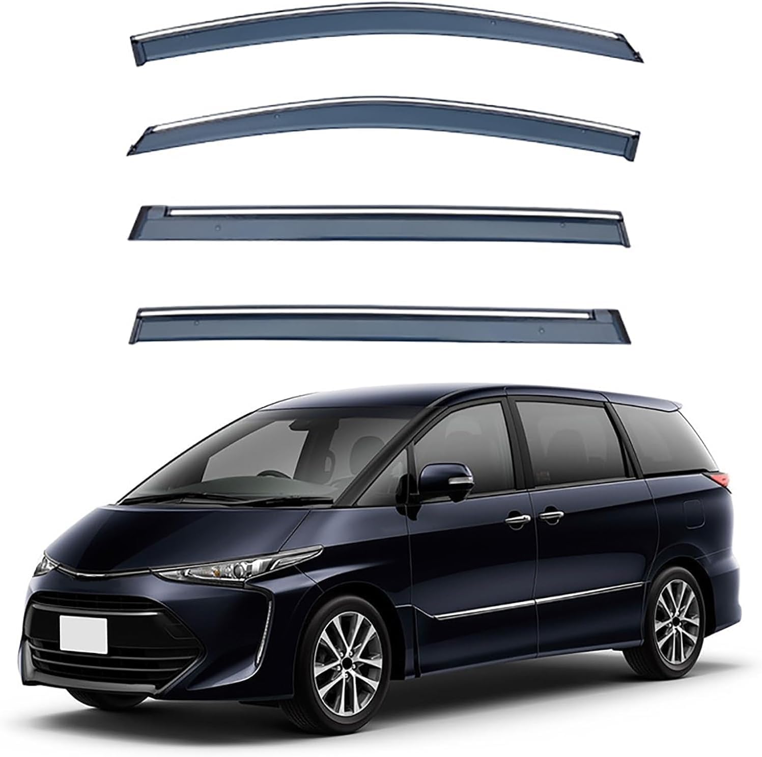 DXQxue Car Wind Deflectors for Toyota Estima MK3-XR50 2006-2019, Keep Your Car Ventilated in Rain Reduce Turbulence