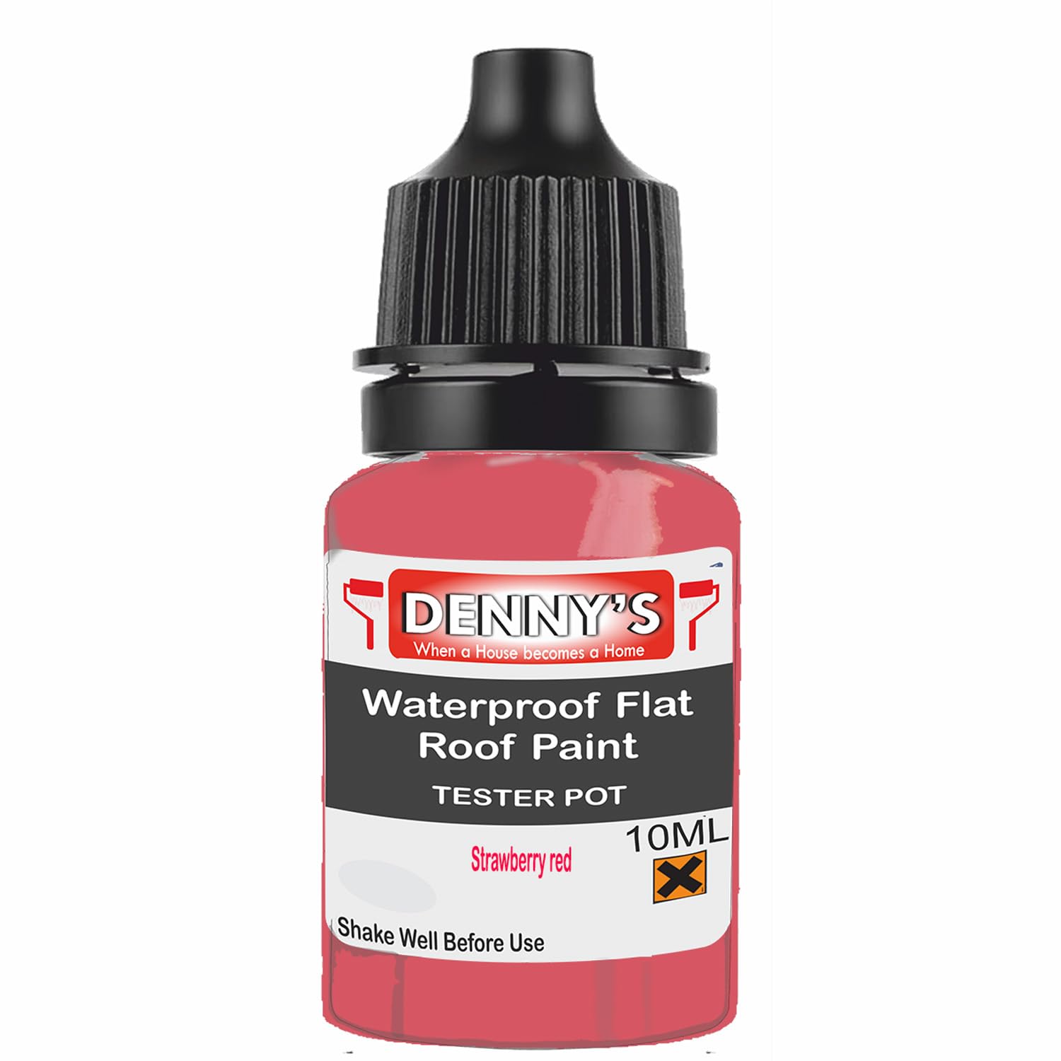 SCOOBYS PAINTS BACK IN THE MIX Chlorinated Rubber Flat Roof Paint – Waterproof Roof Sealer & Leak Repair Coating, Quick Drying, High Adhesion (Strawberry red, 10ML Tester Bottle)