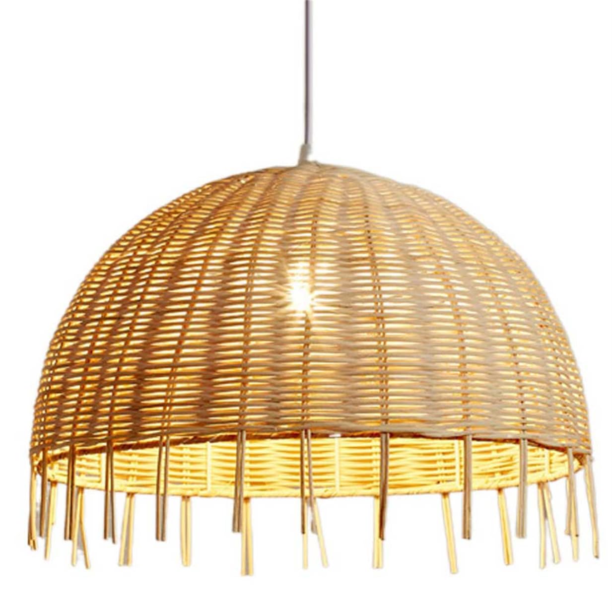 LQZCXMF Boho Rattan Chandelier for Dining Room Coastal/Beach Lamp Fixtures Modern Farmhouse Bamboo Basket Metal Chandeliers for Kitchen Island Bedroom Living Room Nursery - 1pack