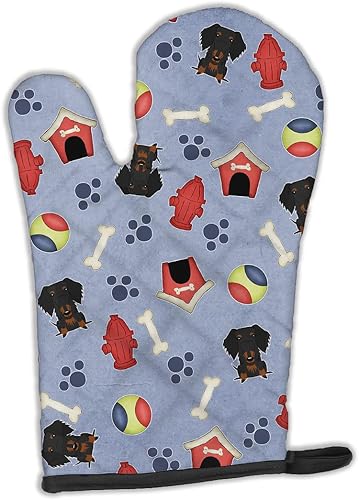 Miniatura 8 de Caroline's Treasures BB4685OVMT - Manopla de horno Laika Spitz de Siberia Occidental de Navidad, resistente al calor, grueso para sartenes calientes