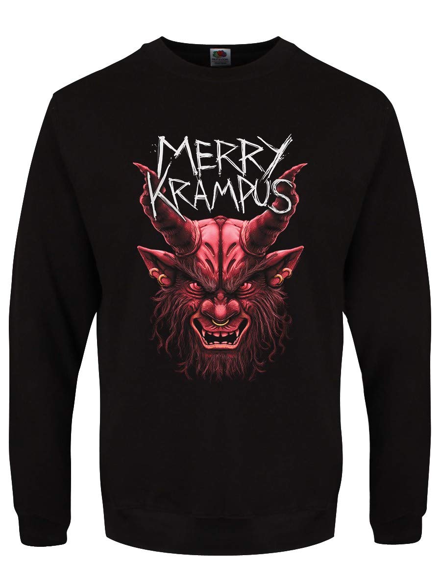 Grindstore Men's Black Merry Krampus Christmas Sweater