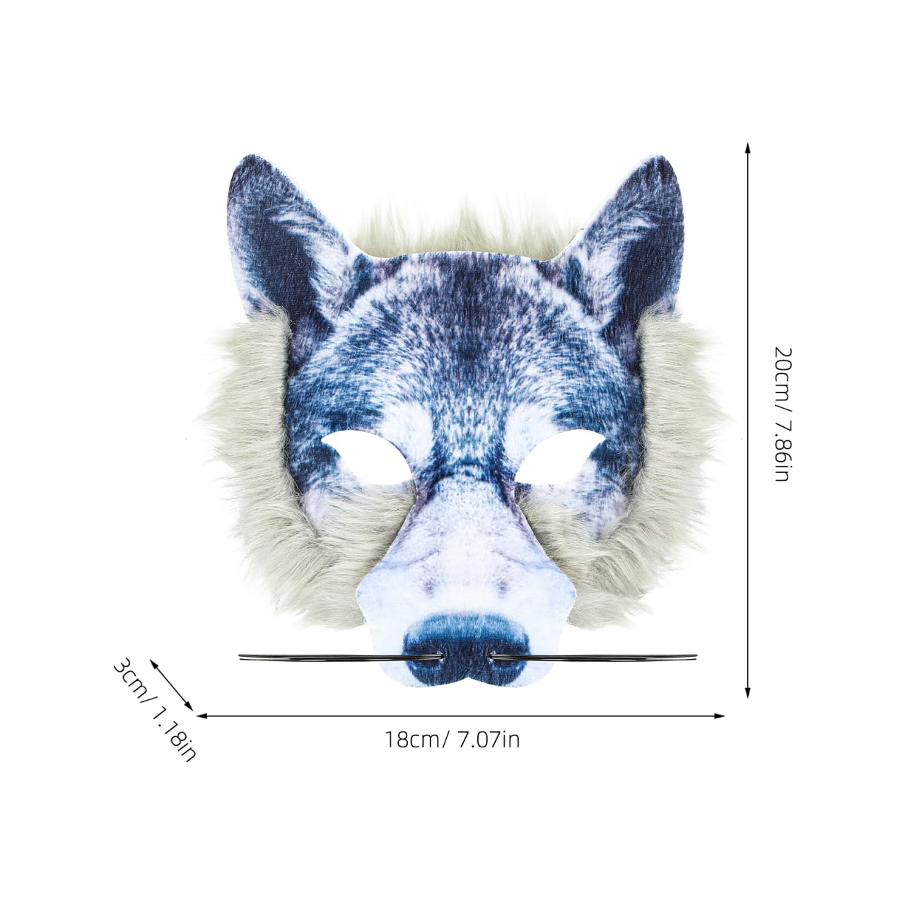 Toyvian 3D Wolf Maske Halloween Wolfsmaske Halbes Gesicht Wolfskopfmaske Realistische Gruselige 3D Tierkopfmasken für Kinder Erwachsene Karnevalsparty Kostüm Maskerade Silber