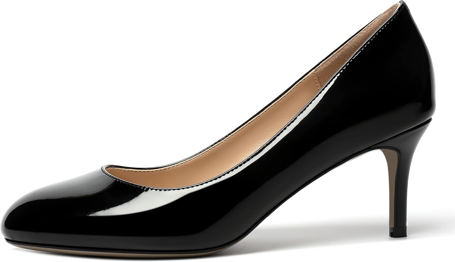 ROSERWISH Womens Slip On Wedding Party Round Toe Sexy Elegant Stiletto Mid Heel Pumps Dress Shoes 2.5 Inch - Image 3