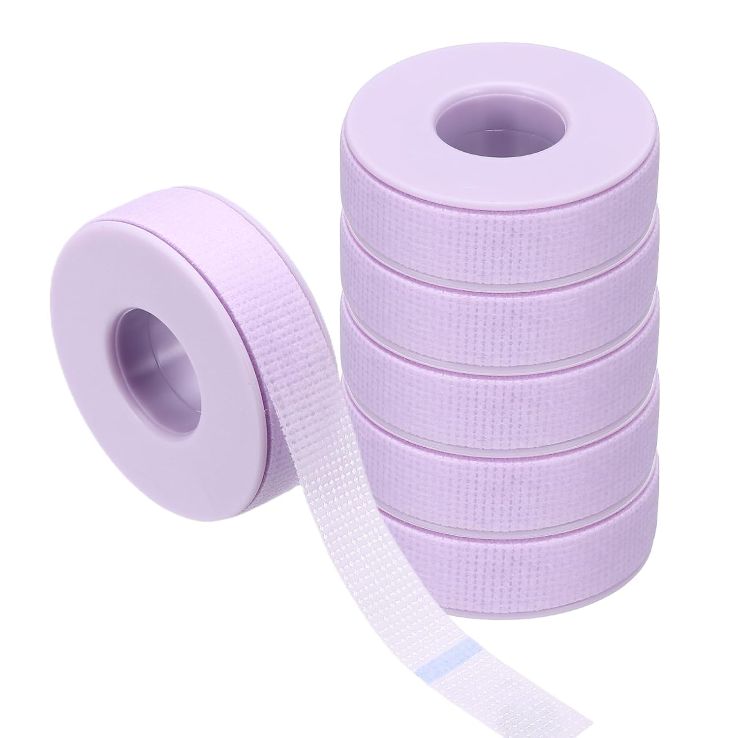 PATIKIL 0.5" x 9.84yd Eyelash Tape, 6 Rolls Eye Lash Tape Silicone Removal Breathable Easy Tear Adhesive for Eyelash Extensions Clusters Makeup Eye Shadow Eyeliner Lift, Purple