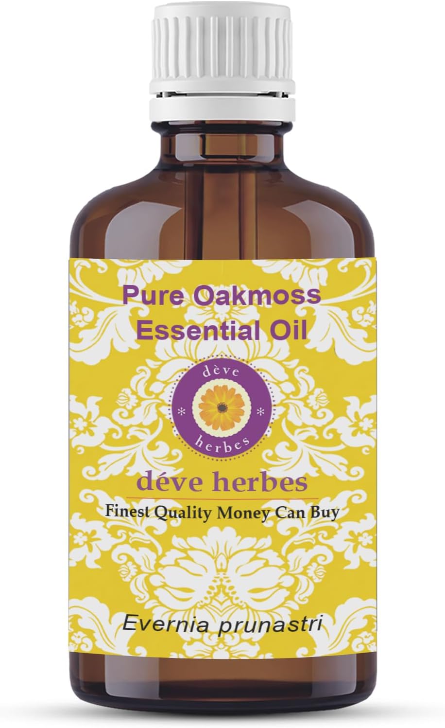 dève herbes Oakmoss Essential Oil (Evernia prunastri) Pure | Non-Sticky | Non-Greasy | Lightweight | Men & Women | All Skin Types | Steam Distilled 100ml (3.38 oz)