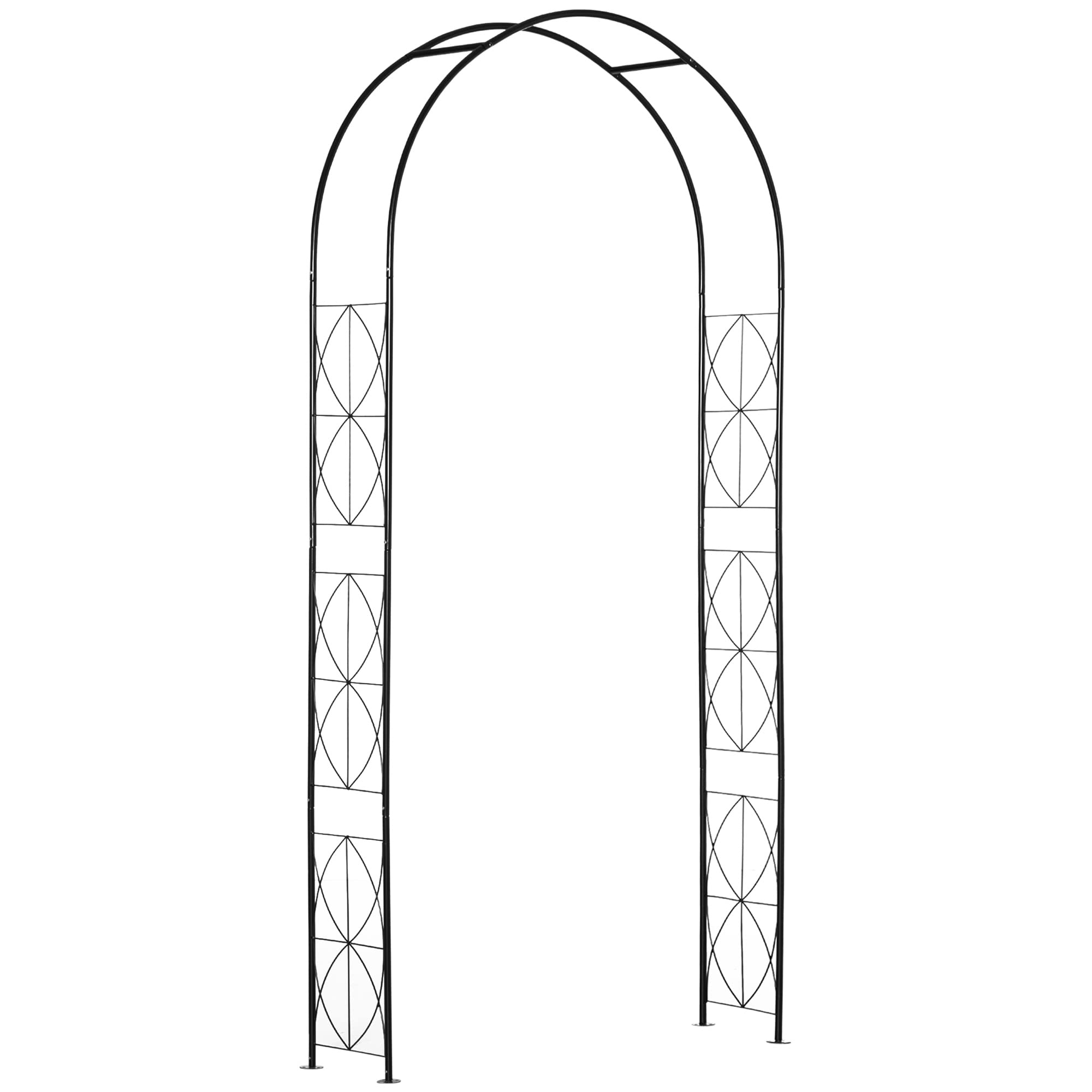 Trellis Outdoor Outsunny 7.5FT Metal Garden Arch – Black Vintage Arbor ...