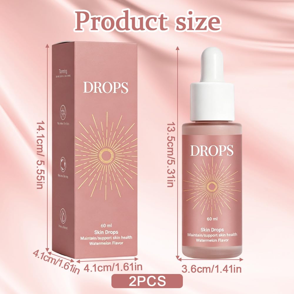Foreverup 2 sztuki Sunless Tanning Drops, krople do opalania bez słońca, krople samoopalające, do stopniowej opalenizny, naturalne zwiększenie melaniny – poprawa kolorytu skóry bez uszkodzeń