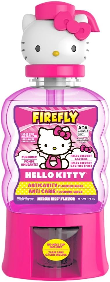 Firefly Hello Kitty Fun Pump Anti-Cavity Mouth Rinse, 16 0z.