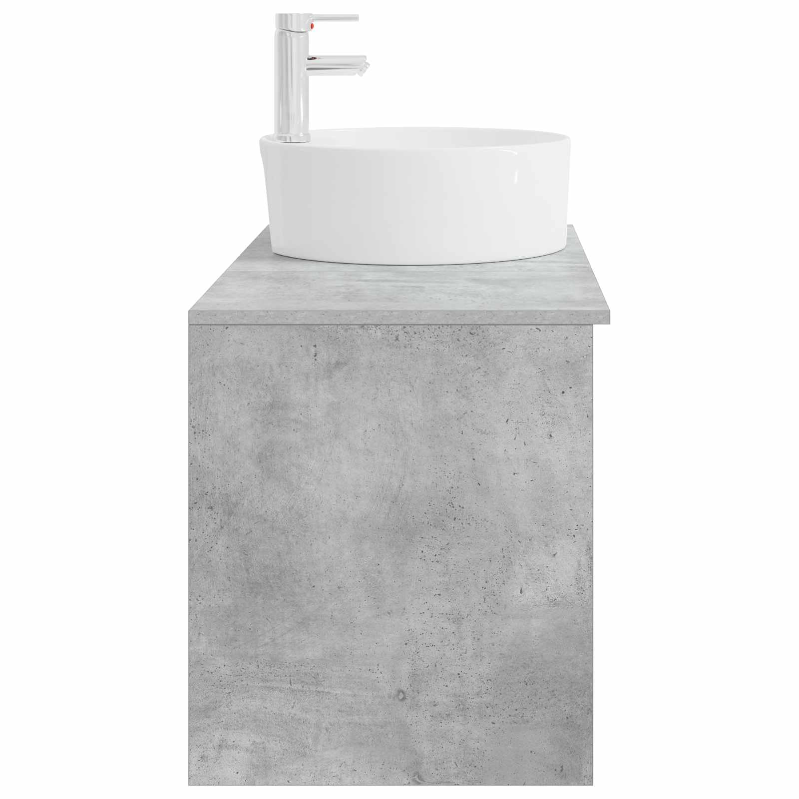 Set di mobili da bagno da 2 pezzi, in legno grigio cemento, montaggio a parete, con lavandino e rubinetto, mobile da bagno per ristrutturazione, bagno, WC degli ospiti, lavabo, mobiletto
