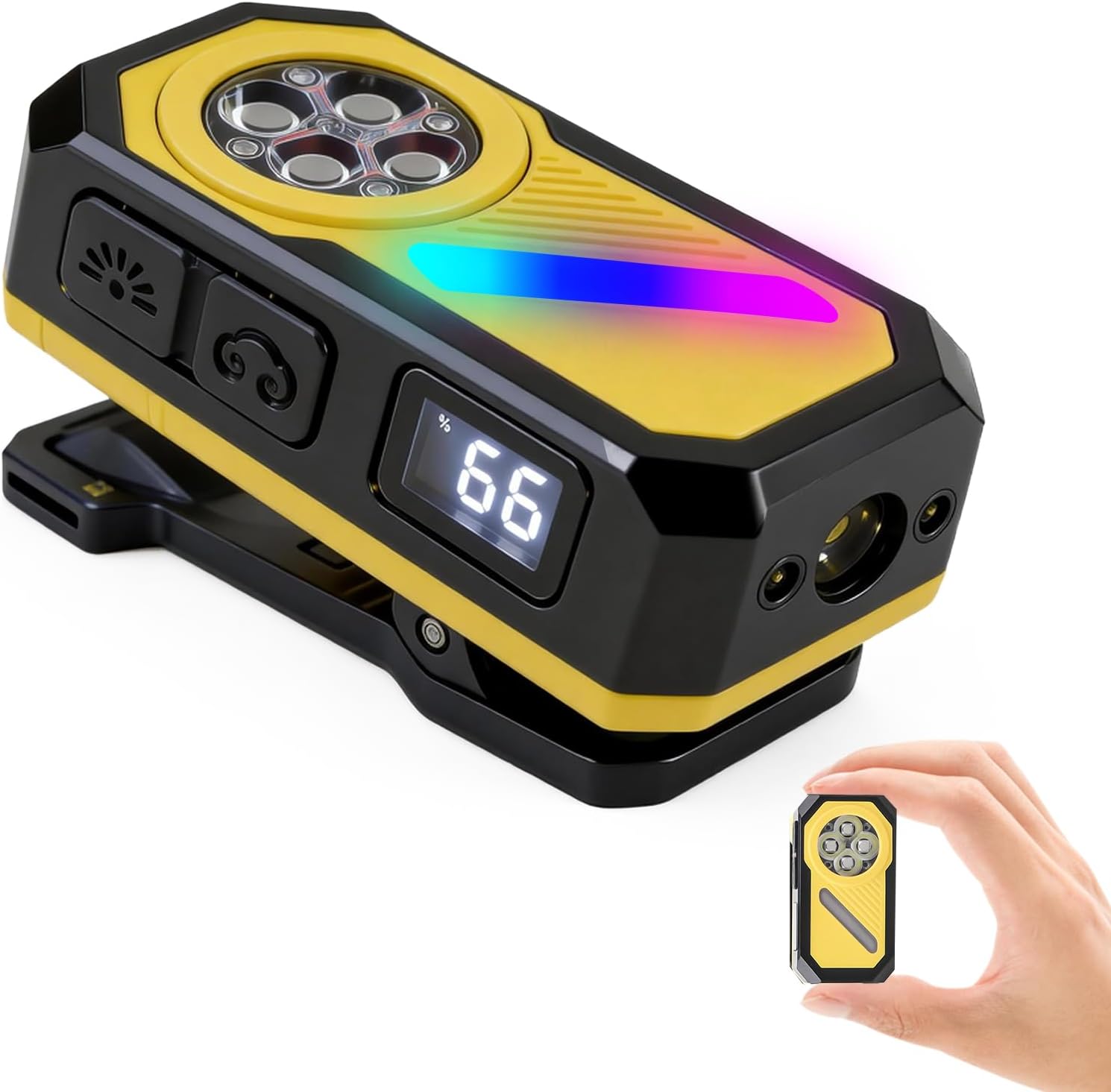 1000 Lumens Rechargeable EDC Flashlight, Mini Flat Bright Pocket Flashlight | with RGB Sidelight, Mini Keychain Flashlight, Powerful Magnetic Small Keychain Light for Home, Camping, Emergencies