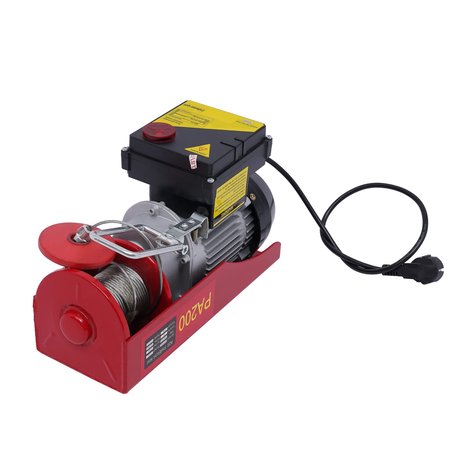 Elektrischer Seilwinde 220V Drahtloser Fernbedienung Elektrischer Hebezug Hubhöhe 6-12m Seilzug Motorwinde Kettenzug,Für Landwirtschaft, Fabriken, Hafen, Bergbau