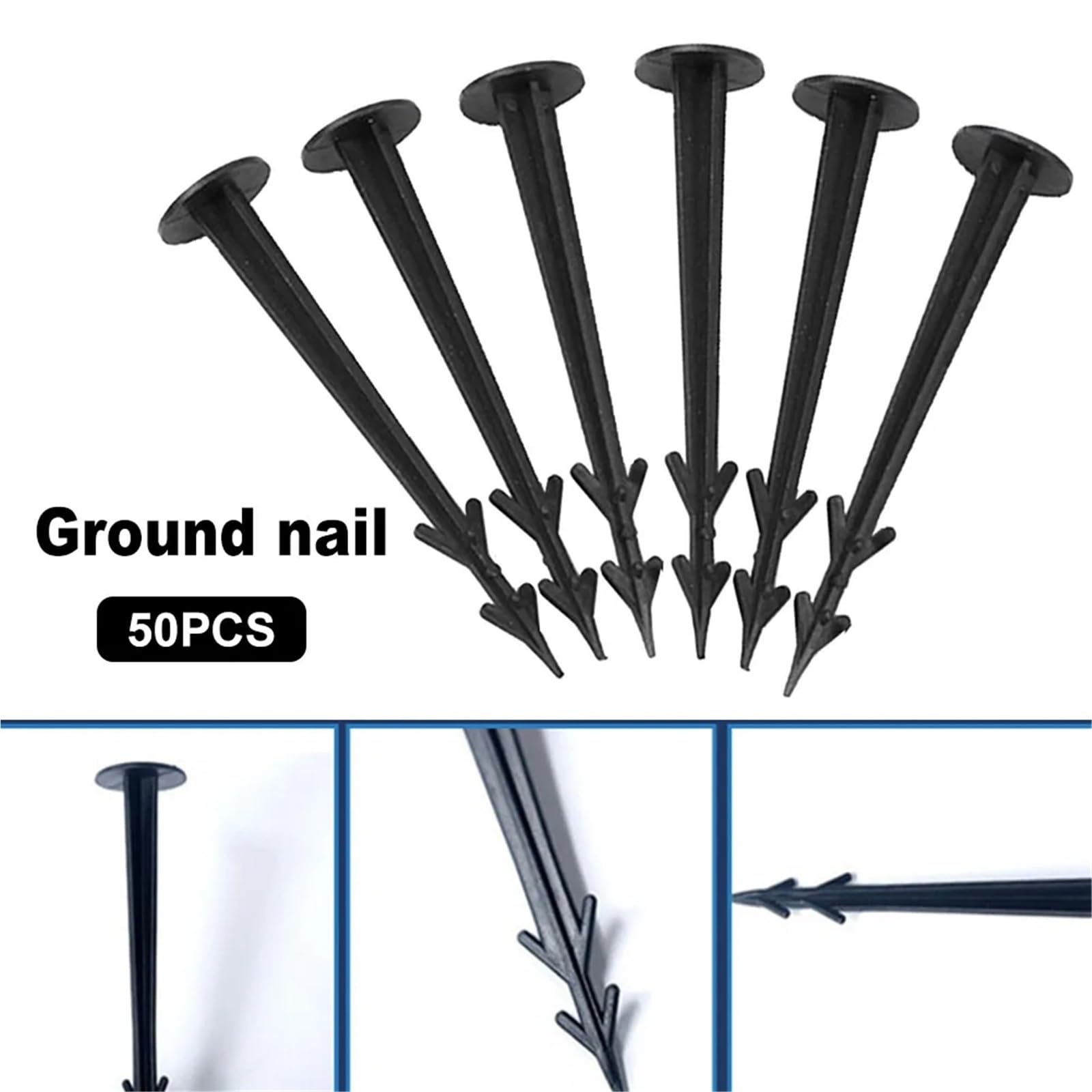 150 pezzi di chiodi da giardino, pellicola for fissi, in polipropilene, for pacciamatura esterna, ombreggiatura, for serra riutilizzabile, picchetti in plastica anti-erbacce Per Fissaggio(20cm)