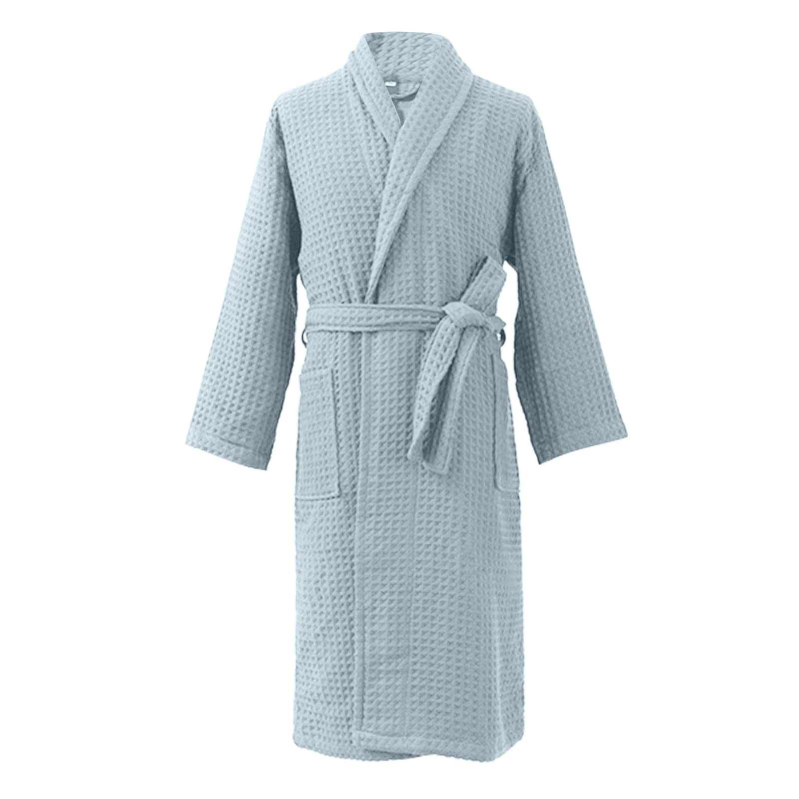 Albornoz para mujer, mullido, de pique, kimono suave, ligero, bata de sauna, ropa de dormir, cómoda bata de baño con cinturón, bata de baño para mujer