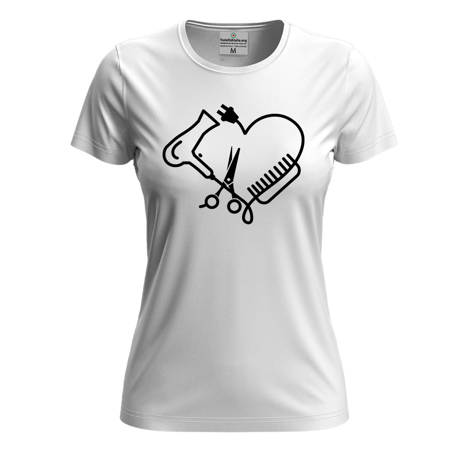 T-shirt coiffeur avec impression DTF résistante blanc XXL - 7