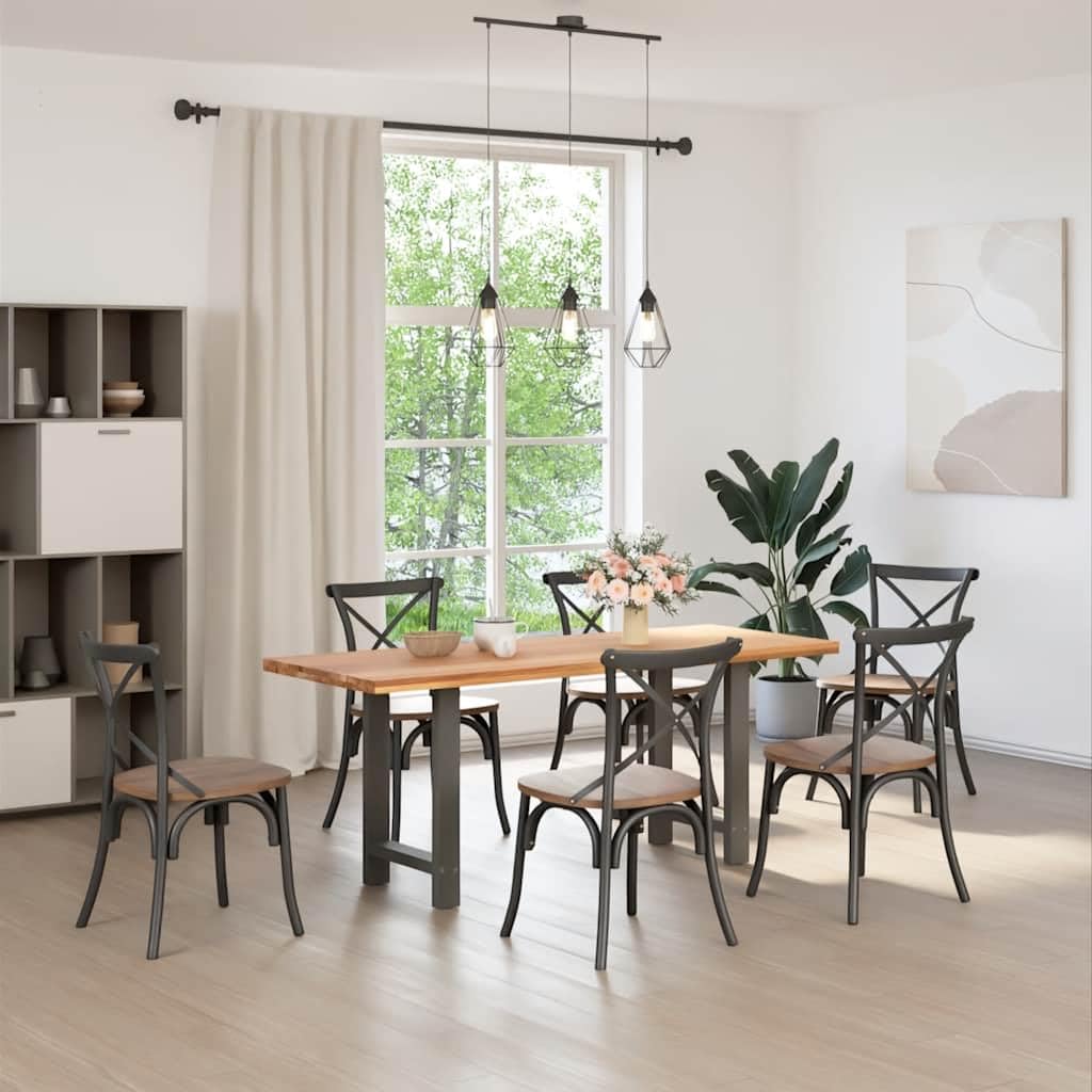 Gambe per tavolo da pranzo in acciaio antracite, 2 pezzi, 60 x 72-73 cm