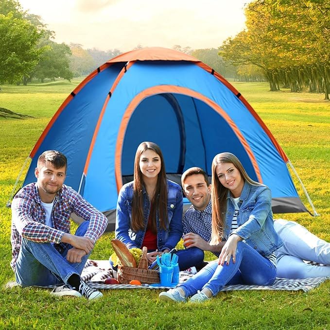 Image of Polyester Waterproof Tent for 6 Person - Portable Outdoor Camping, Hiking, Sports, Travel, Beach, Picnic and Backpacking