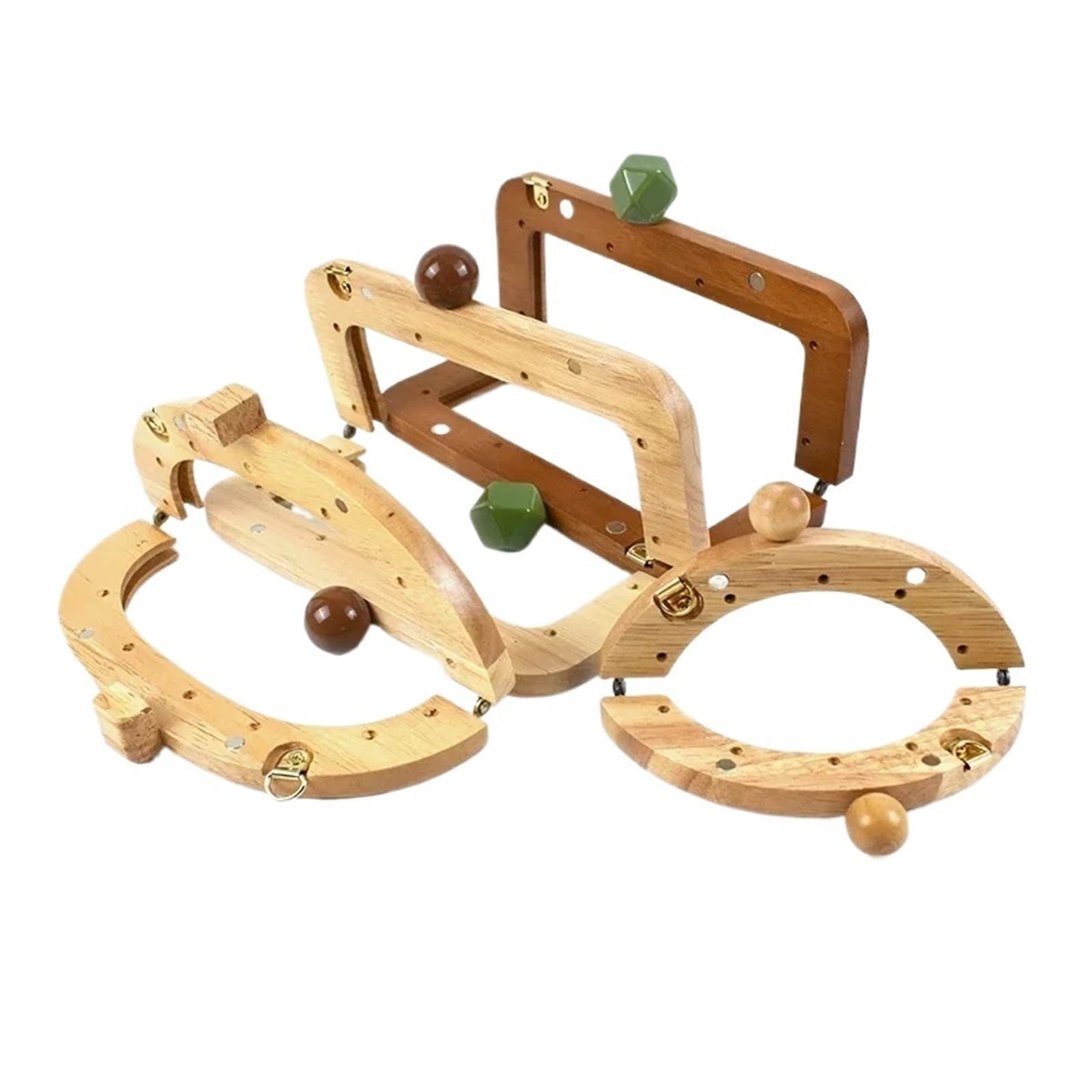 Manici for Borse in Legno con staffe di Chiusura