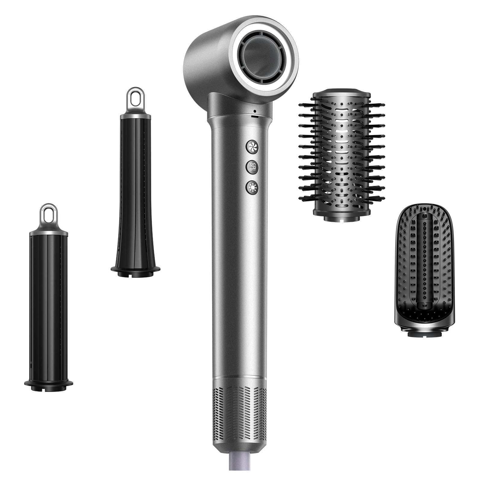 MANKIW 5 en 1 Air Styler Multifuncción, Cepillo Secador de Pelo Iónico de Alta Velocidad, con Auto-Rizadores 35/50mm, Cepillo Alisador, Voluminizador, 3 Temperaturas
