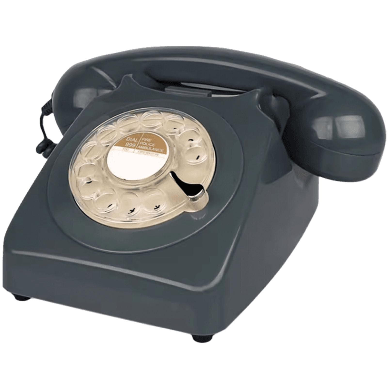 HJMMWT Telefon z wybieraniem retro, rocznik 1980, przewodowy, zabytkowy telefon stacjonarny do domu/biura