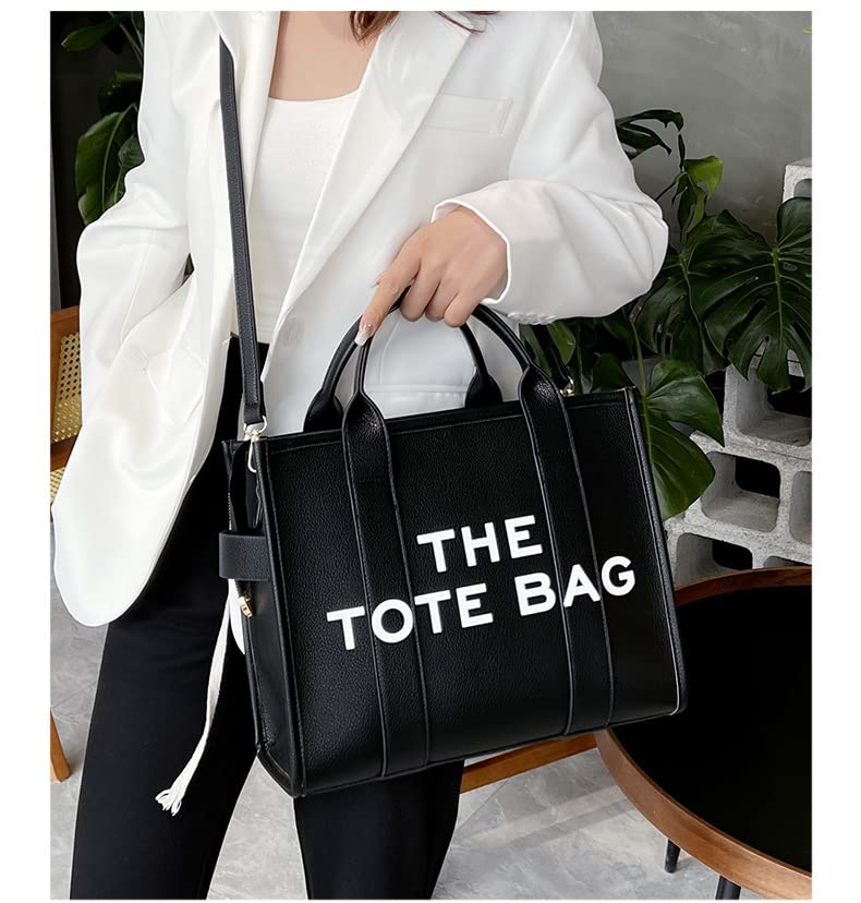 Bolso tote grande de cuero sintético para mujer miniatura 2