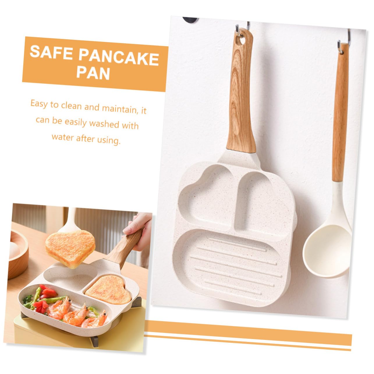 Mipcase Padella Multifunzione in Padella per Uova Antiaderente Accessori per Uova Facile da Pulire e Riporre