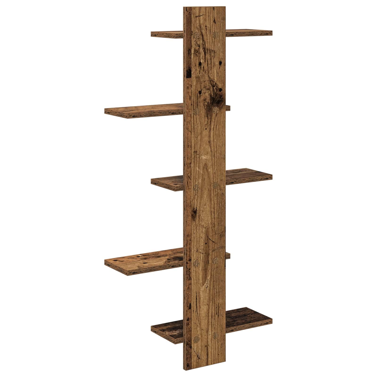 Étagère murale aspect bois vieilli 48,5 x 15 x 101 cm