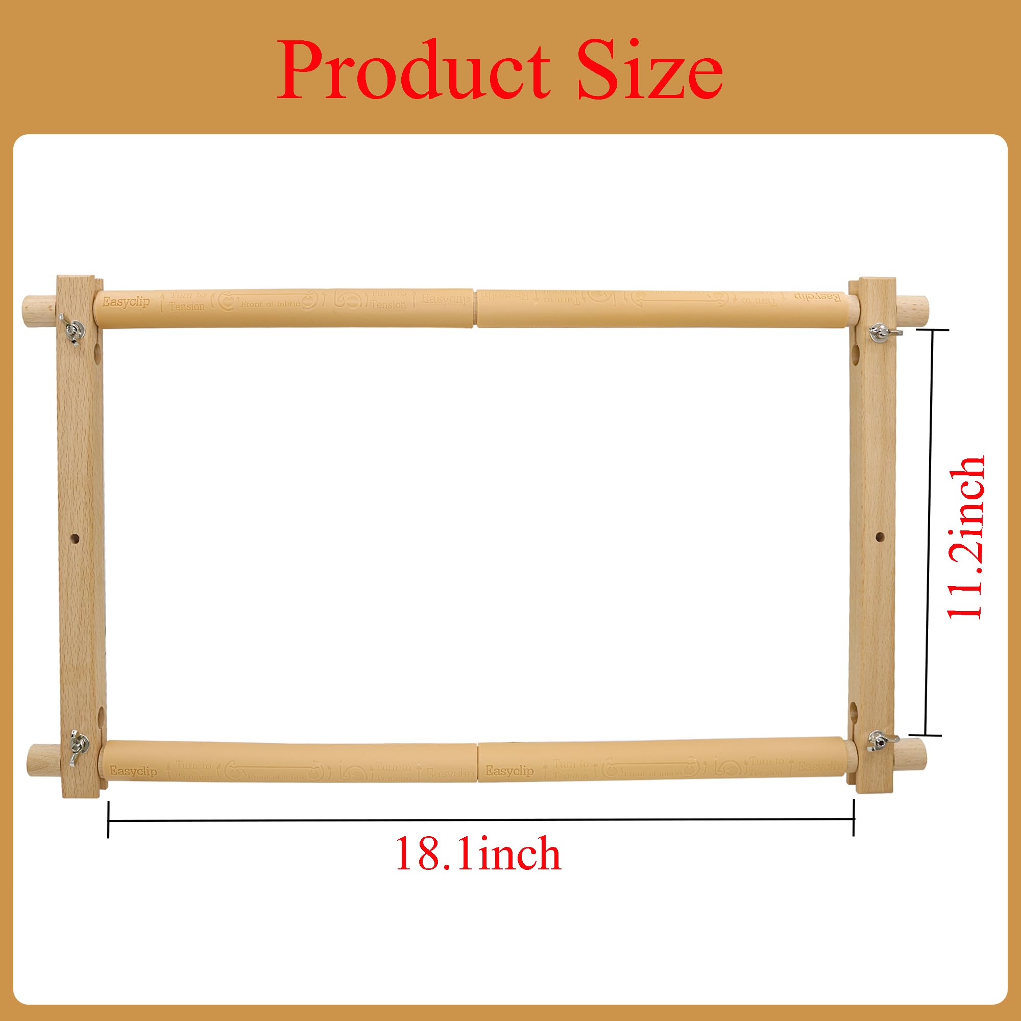 Cross Stitch Tapestry Frame, Beech Wood Needlepoint Stretcher Clip Frame - Image 2