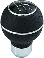 Vista 7 de Pomo de palanca de cambios amarilla de cuero de 5 velocidades para la mayoría de vehículos automáticos manuales