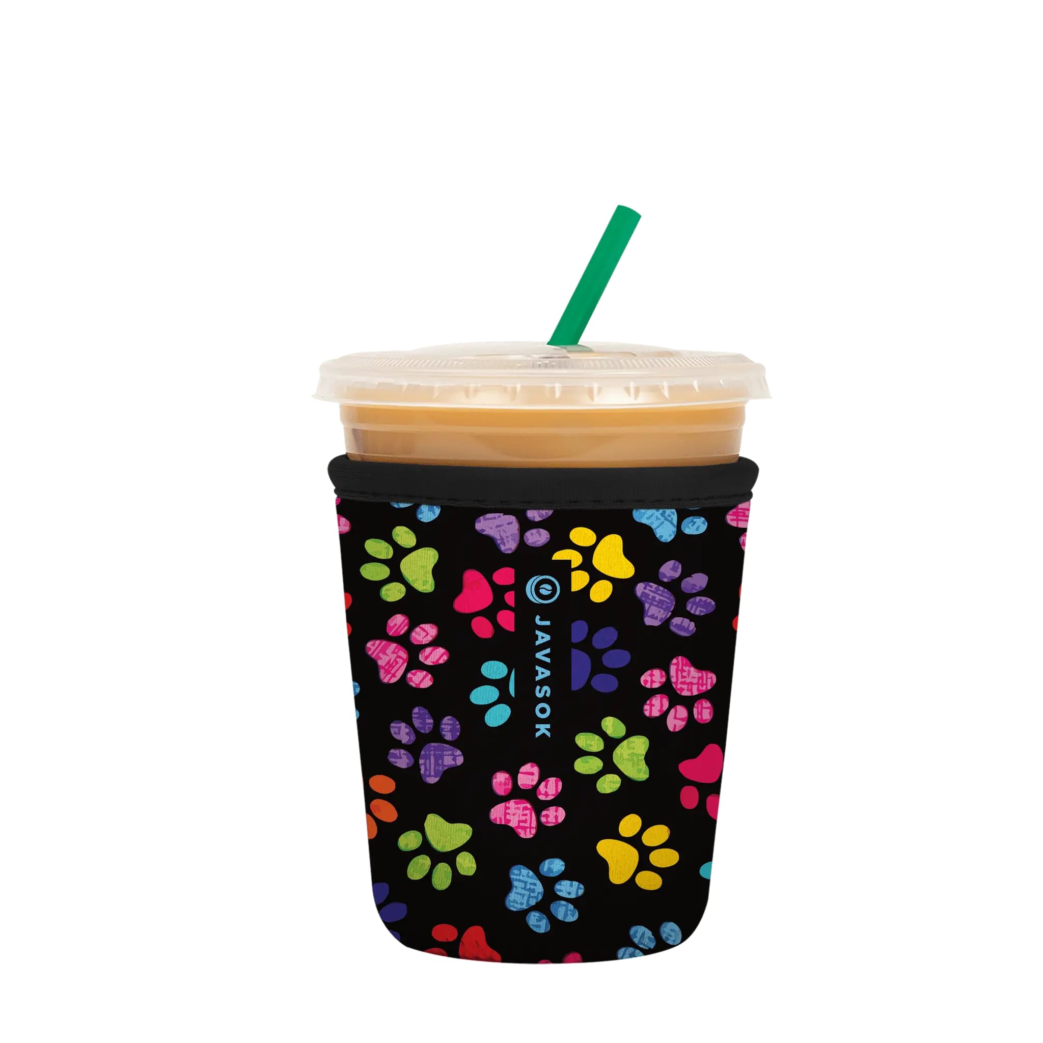 Sok It JavaSok Iced Coffee &amp; Cold Soda Insulated Neoprene Cup Sleeve (Pawsitive Vibes, Small: 16-20oz)