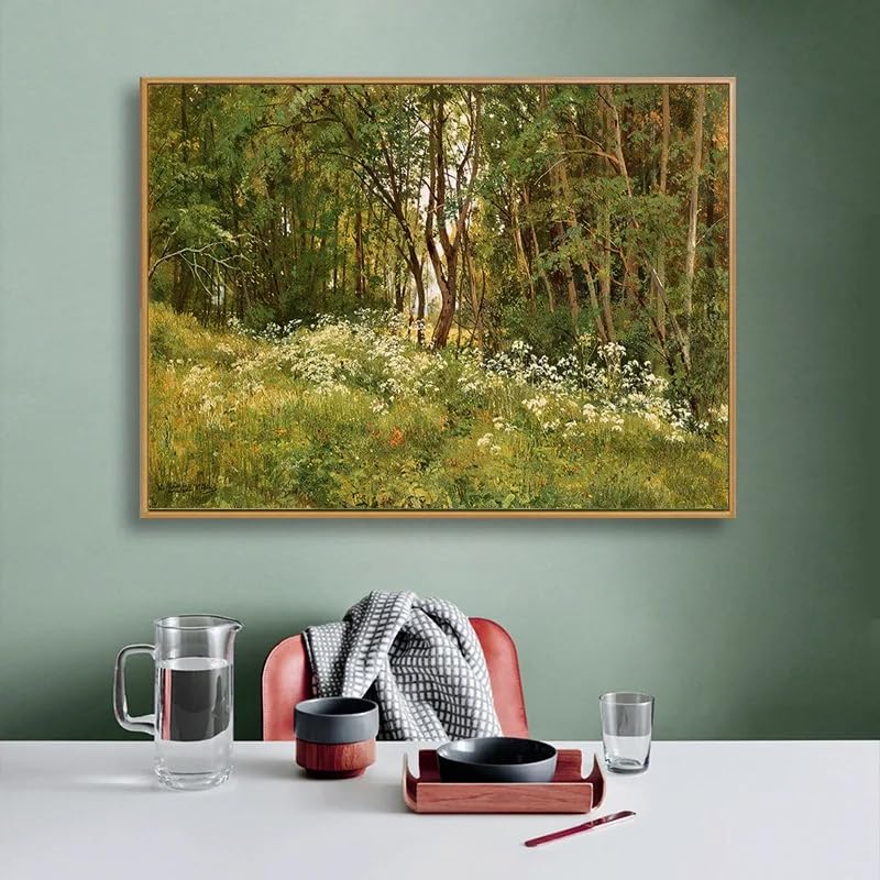 Lienzo impreso de bosque con acabado vintage de alta definición en formato vertical de 40x55 cm