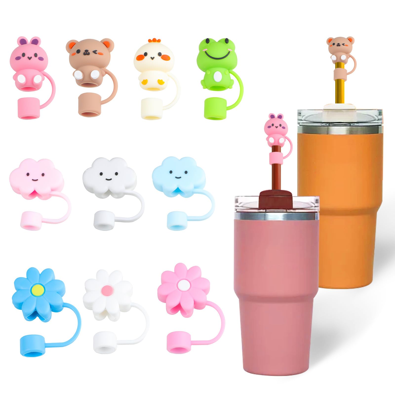 Copri Cannuccia Per Tazze In PVC Morbido - 6PCS Colorati, Per Cannucce Da 10mm, Antipolvere E Riutilizzabili - Foto 4